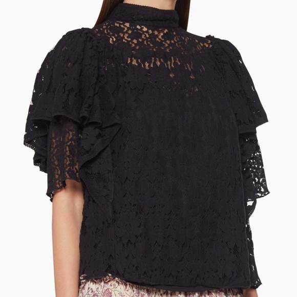 Isabel Marant étoile black lace top perfect French design size 38 (US size 6-8) - Picture 1 of 12